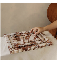 Load image into Gallery viewer, Scalloped Tray Brown Calacatta
