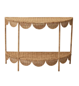 Scallop Rattan Console