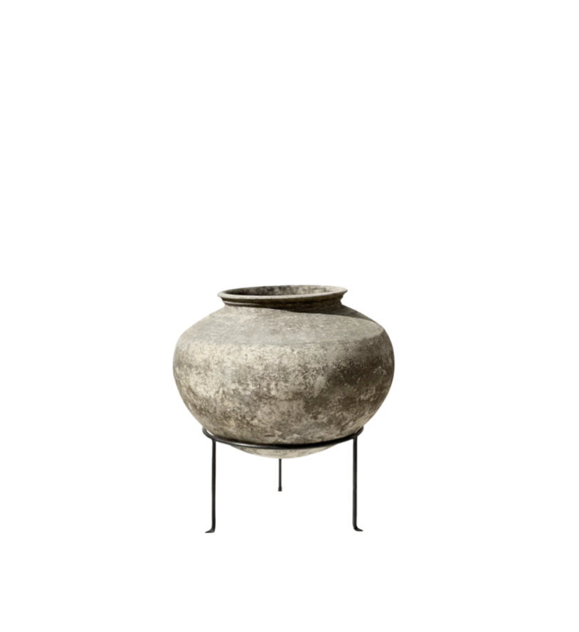 Clay Pot on Stand Small