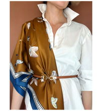 Load image into Gallery viewer, Silk Scarf Butterfly Caramel
