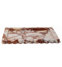 Load image into Gallery viewer, Scalloped Tray Brown Calacatta
