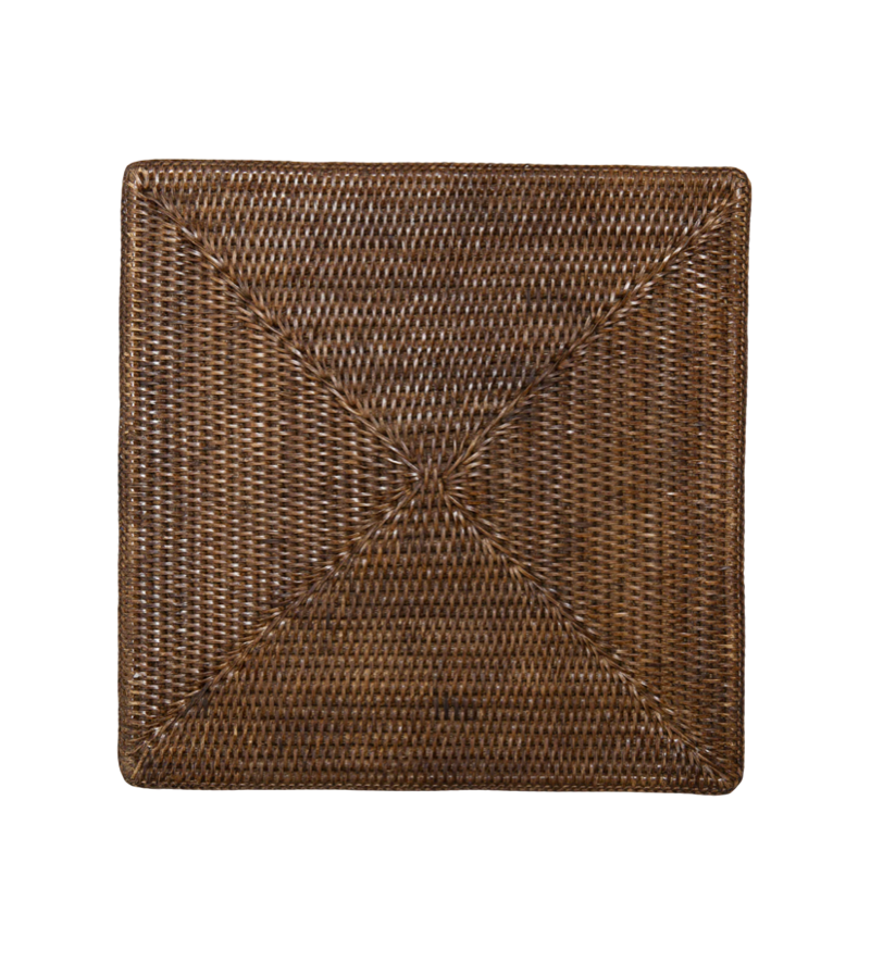 Rattan Square Placemat Brown