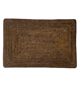 Rattan Rectangle Placemat Brown