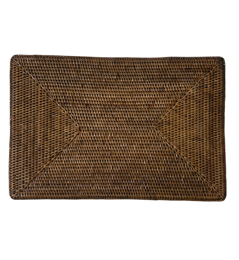 Rattan Rectangle Placemat Brown