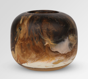 Atelier Boulder Vase Dark Horn Swirl
