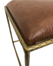 Load image into Gallery viewer, Tan Leather Ottoman

