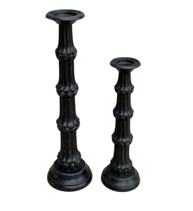 Black Wooden Candle Stick Large