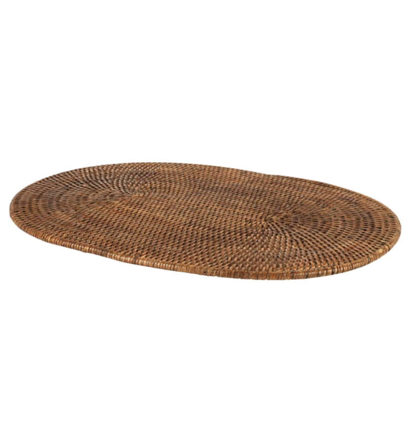 Rattan Oval Placemat brown