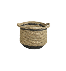 Basket Seagrass Black-Med