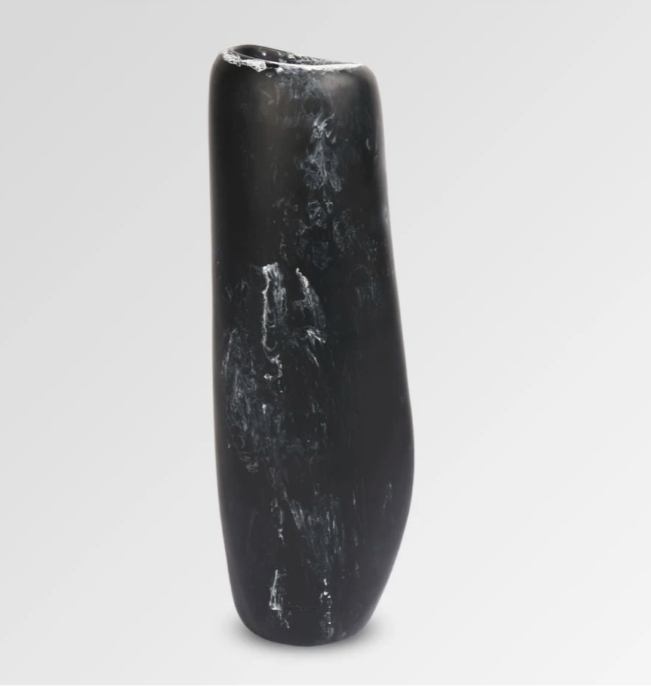 Temple Vase Black Marble